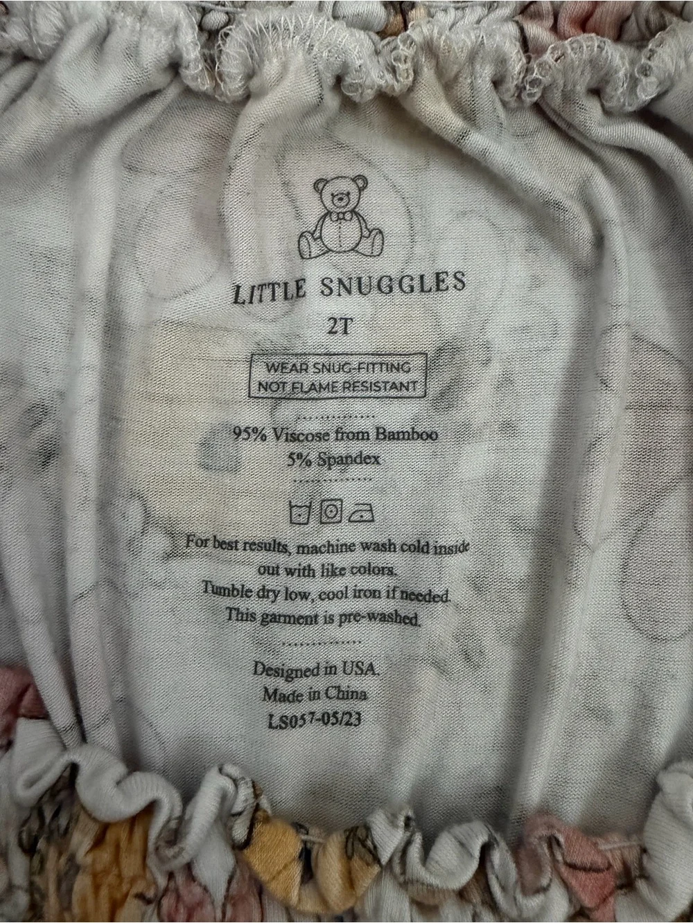 Little snuggles 2T bamboo Floral honey bee Spaghetti-Strap Jumpsuit